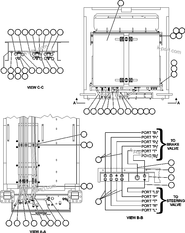 Komatsu parts book diagram for AFE50-CH 830E S/N A30818-A30819 & A30821 & A30826-A30830   ANTELOPE COAL: BRAKE CABINET/CAB PIPING