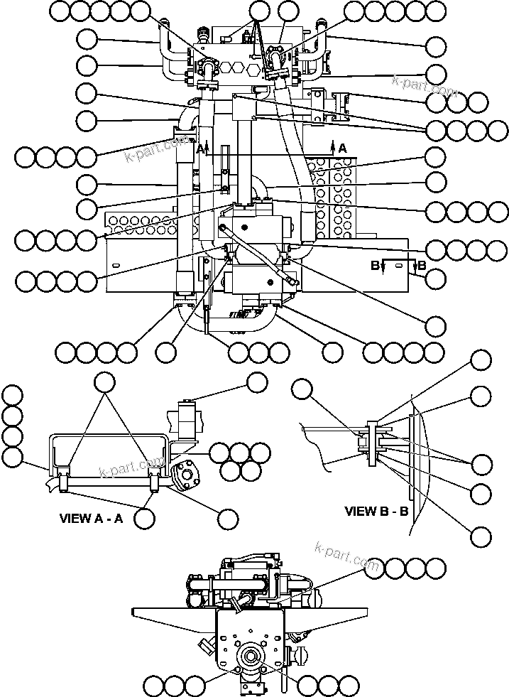 Komatsu parts book diagram for AFE50-CH 830E S/N A30818-A30819 & A30821 & A30826-A30830   ANTELOPE COAL: PUMP/VALVE MODULE