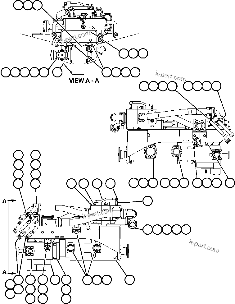 Komatsu parts book diagram for AFE50-CH 830E S/N A30818-A30819 & A30821 & A30826-A30830   ANTELOPE COAL: PUMP/VALVE MODULE - 1
