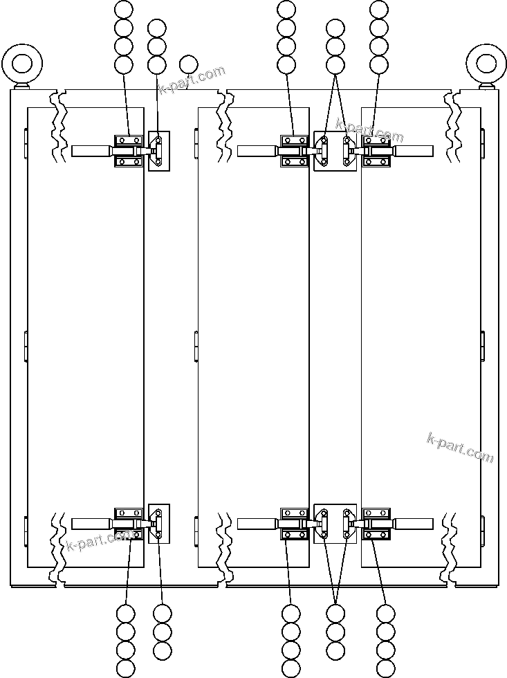 Komatsu parts book diagram for AFE50-CH 830E S/N A30818-A30819 & A30821 & A30826-A30830   ANTELOPE COAL: CONTROL CABINET - OUTER FRONT