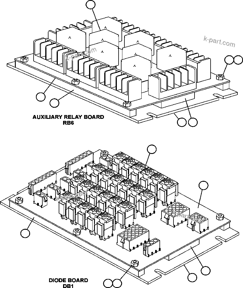 Komatsu parts book diagram for AFE50-CH 830E S/N A30818-A30819 & A30821 & A30826-A30830   ANTELOPE COAL: RELAY AND DIODE BOARDS - 1