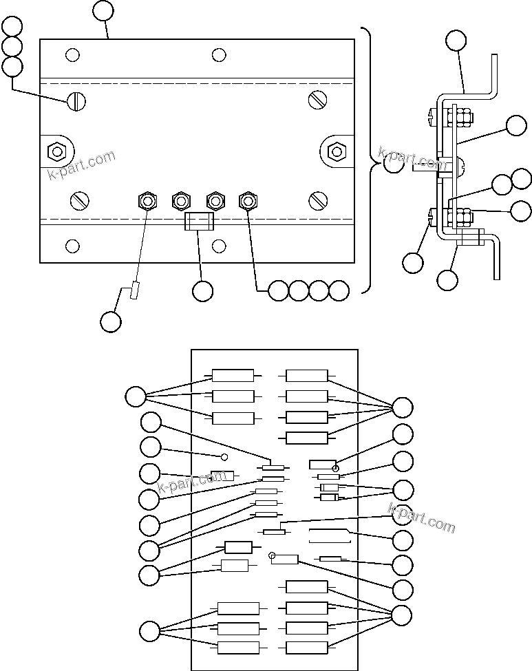 Komatsu parts book diagram for AFE50-CH 830E S/N A30818-A30819 & A30821 & A30826-A30830   ANTELOPE COAL: PANEL - VMM (VE6118)