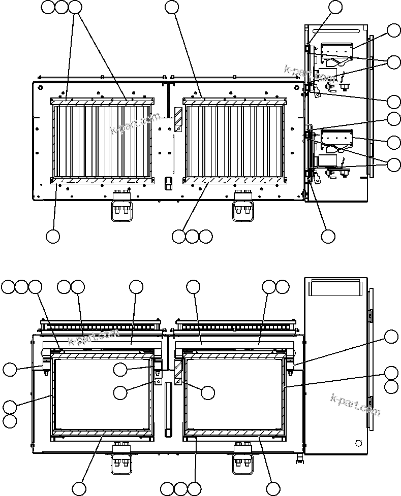 Komatsu parts book diagram for AFE50-CH 830E S/N A30818-A30819 & A30821 & A30826-A30830   ANTELOPE COAL: RETARDING GRID ASSEMBLY - 7 STEP -1 (PC1546)