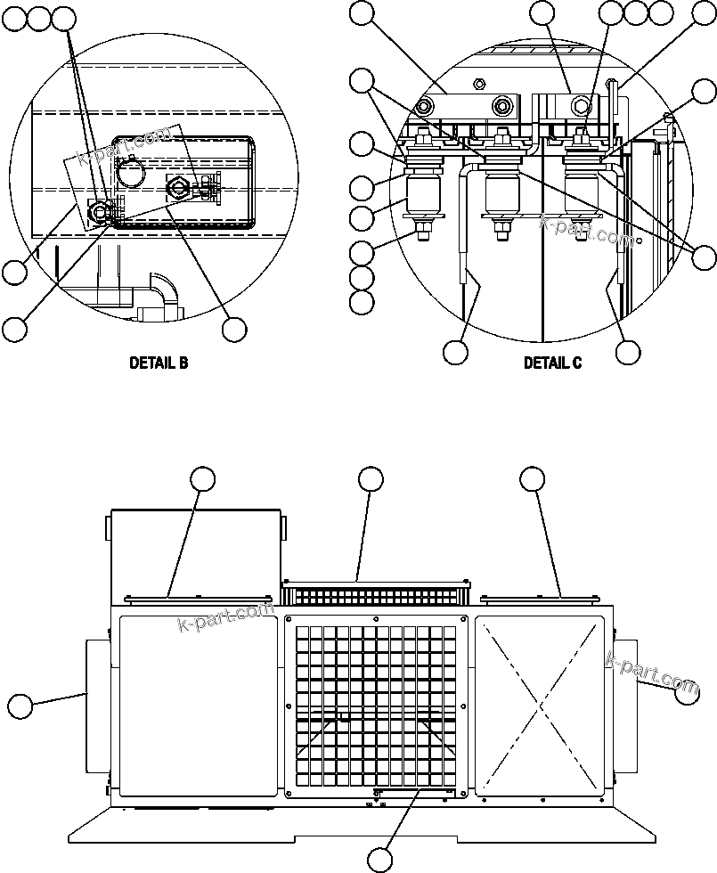 Komatsu parts book diagram for AFE50-CH 830E S/N A30818-A30819 & A30821 & A30826-A30830   ANTELOPE COAL: RETARDING GRID ASSEMBLY - 7 STEP -3 (PC1546)