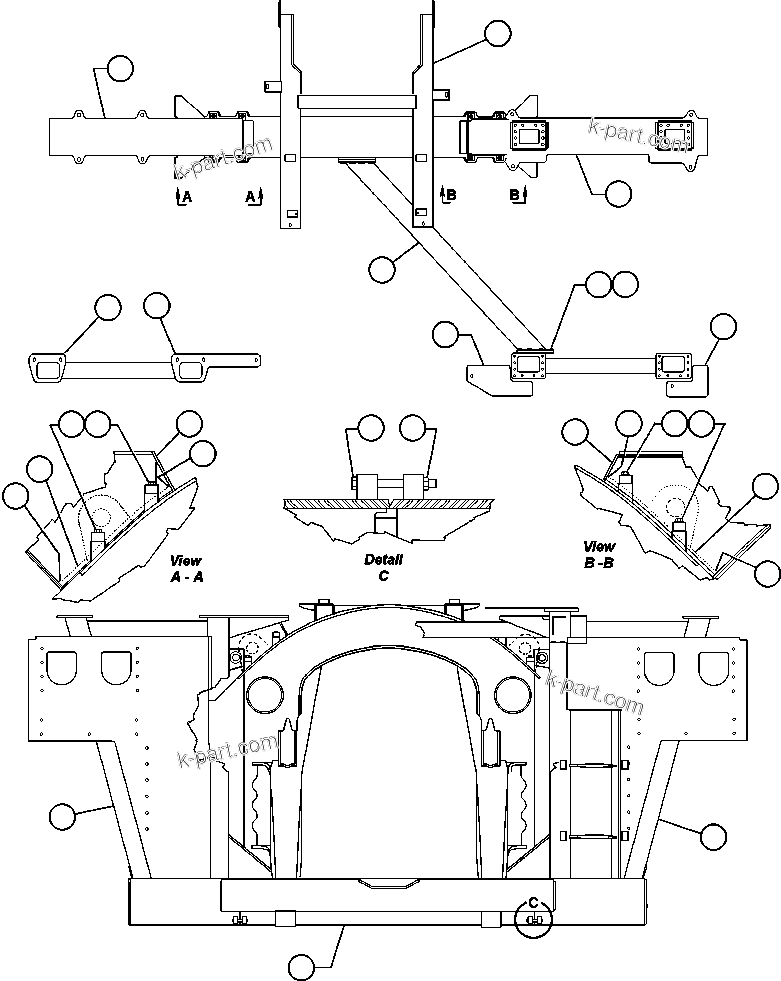Komatsu parts book diagram for AFE50-CK 830E S/N A30825   APPALACHIAN FUEL: FRAME & UPRIGHTS