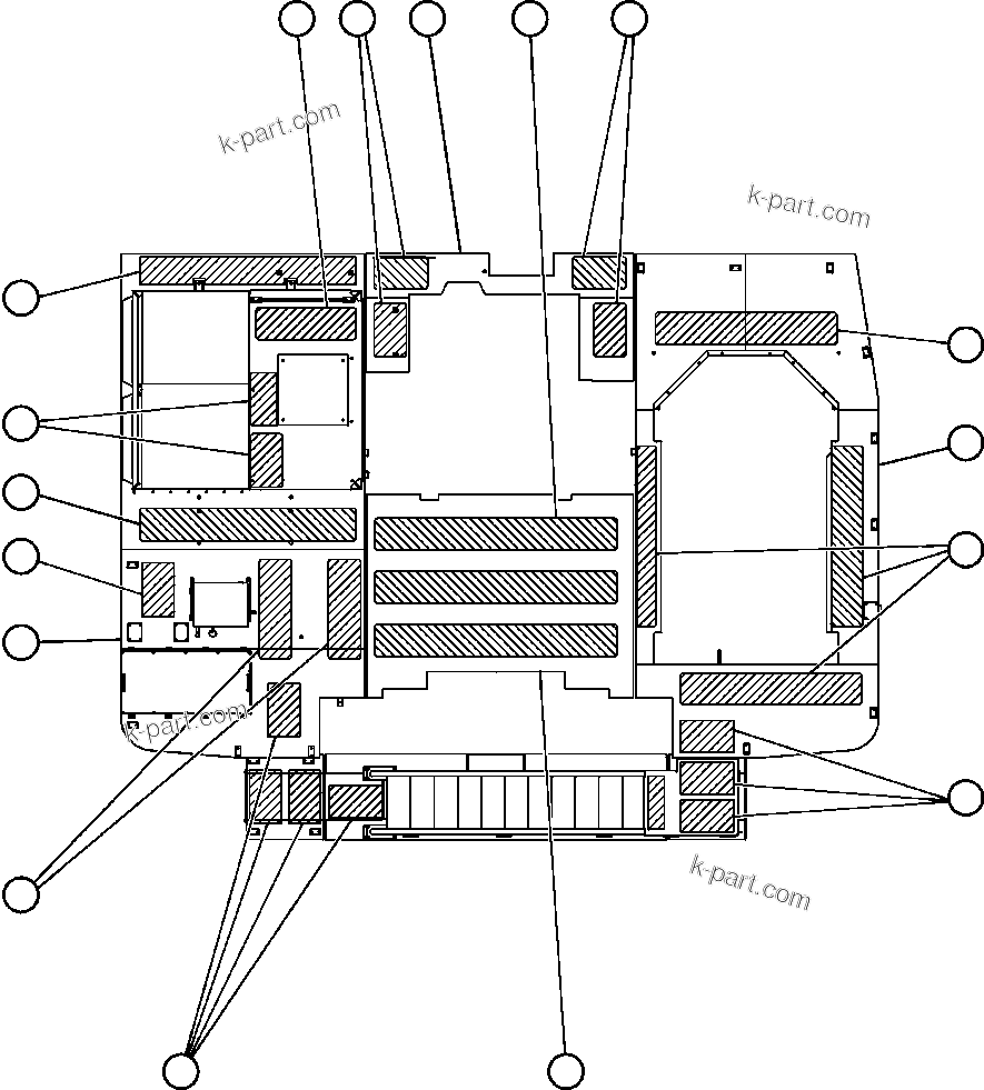 Komatsu parts book diagram for AFE50-CK 830E S/N A30825   APPALACHIAN FUEL: DECK SECTIONS & SAFETY WALKS