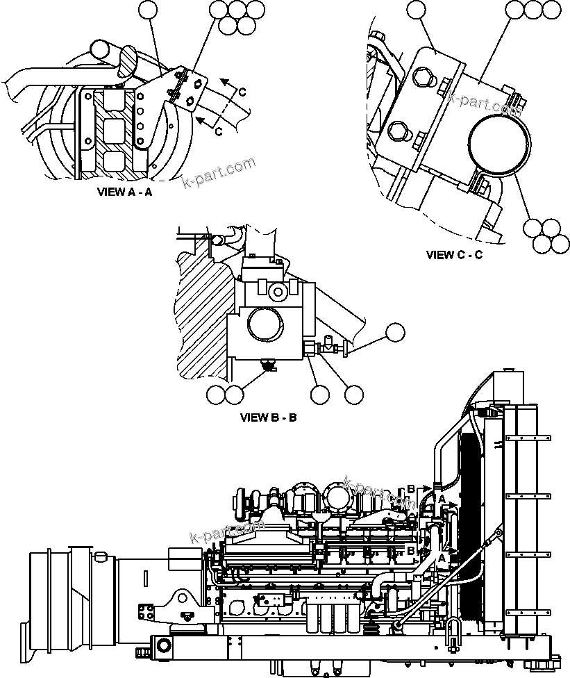 Komatsu parts book diagram for AFE50-CK 830E S/N A30825   APPALACHIAN FUEL: COOLING MISCELLANEOUS