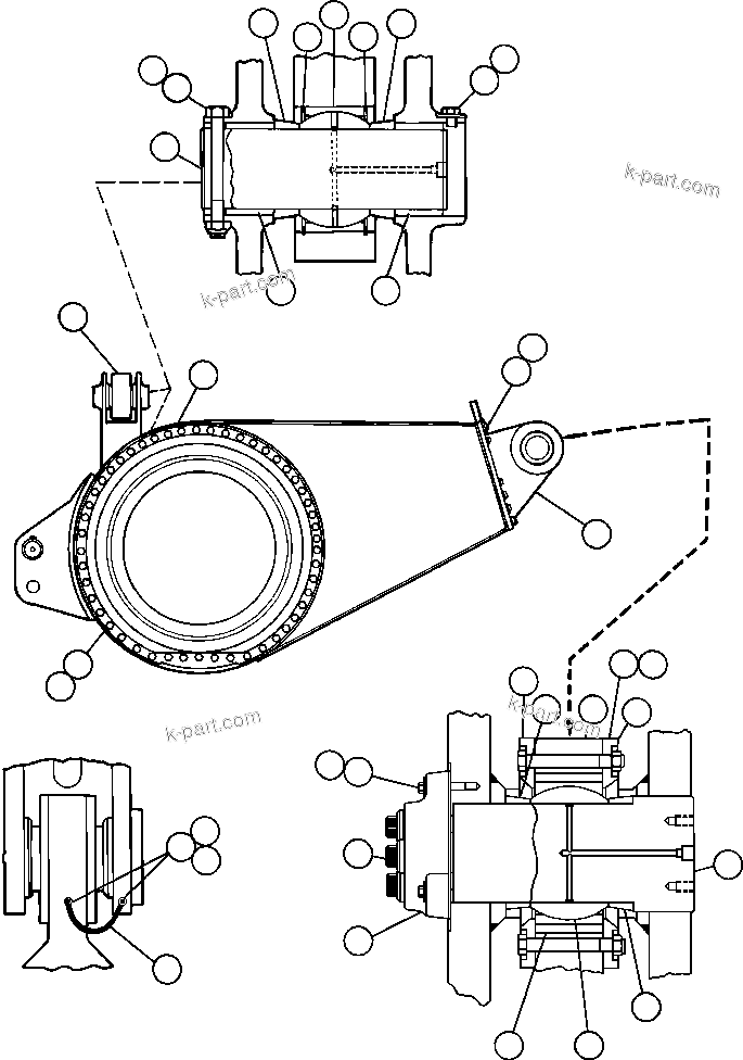 Komatsu parts book diagram for AFE50-CK 830E S/N A30825   APPALACHIAN FUEL: DRIVE AXLE & MOUNTING