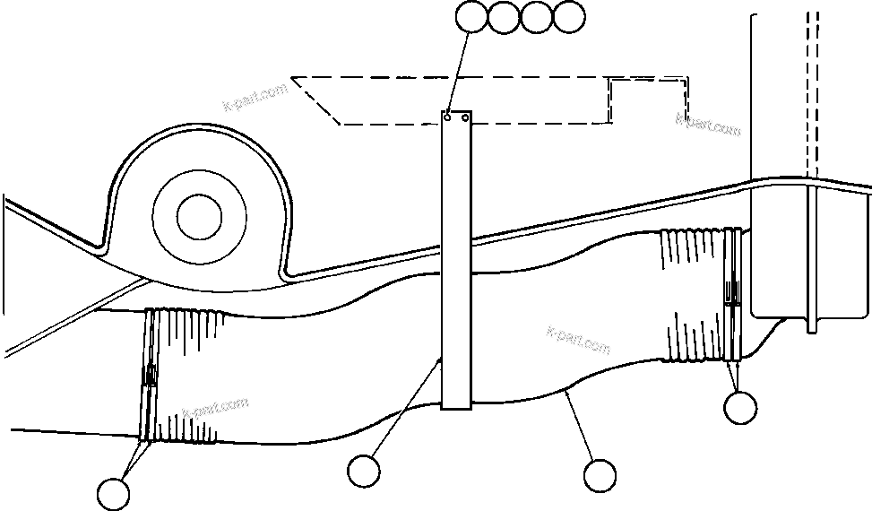 Komatsu parts book diagram for AFE50-CK 830E S/N A30825   APPALACHIAN FUEL: DRIVE AXLE BLOWER HOSE