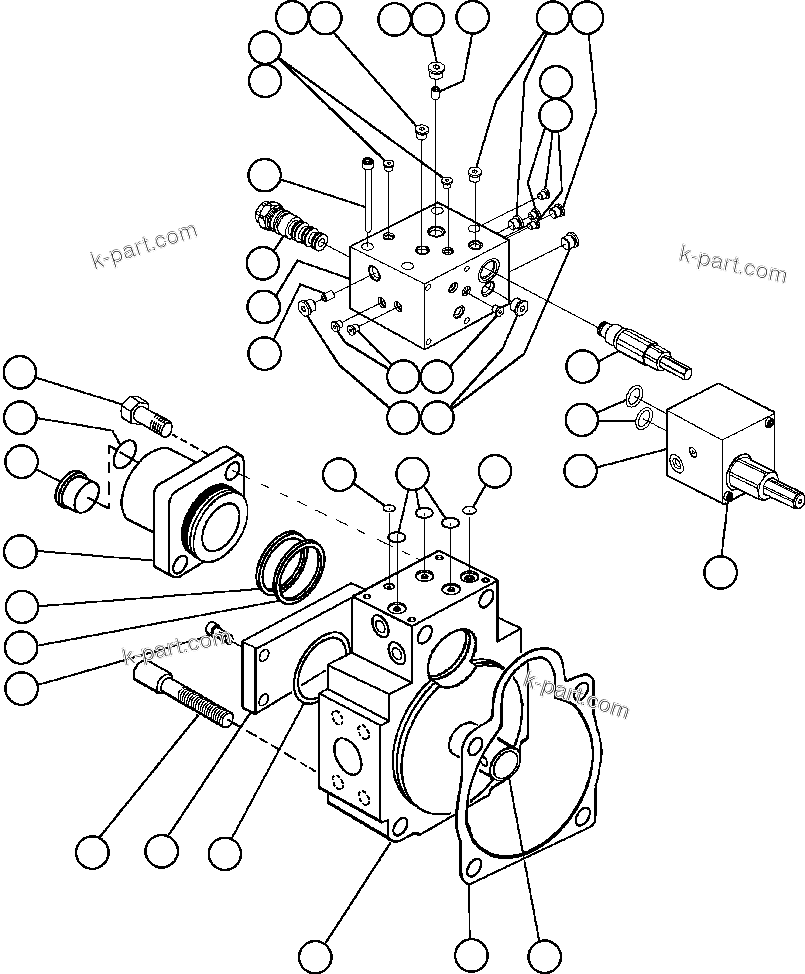 Komatsu parts book diagram for AFE50-CK 830E S/N A30825   APPALACHIAN FUEL: STEERING PUMP HOUSING (REAR) (PC1141)