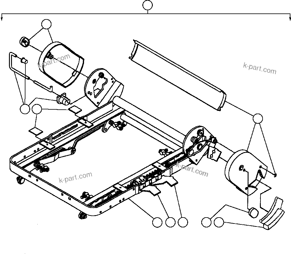 Komatsu parts book diagram for AFE50-CK 830E S/N A30825   APPALACHIAN FUEL: OPERATOR'S SEAT ASSEMBLY - 2 (EJ8295)