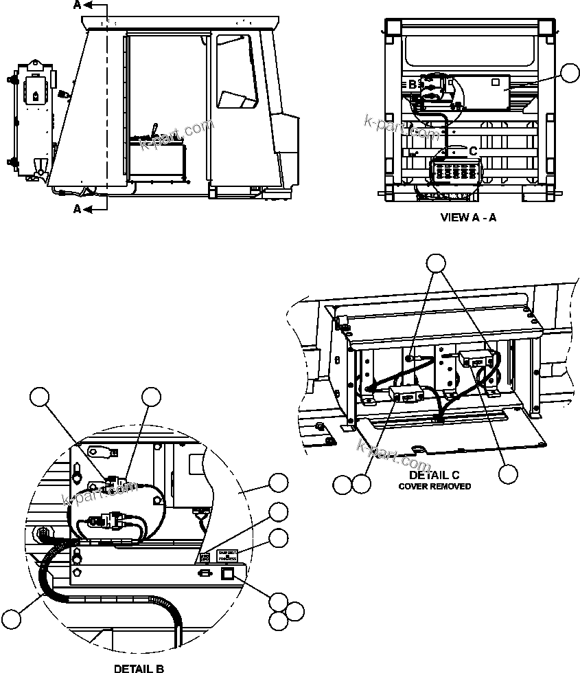 Komatsu parts book diagram for AFE50-CK 830E S/N A30825   APPALACHIAN FUEL: VHMS CAB INSTALLATION - 2