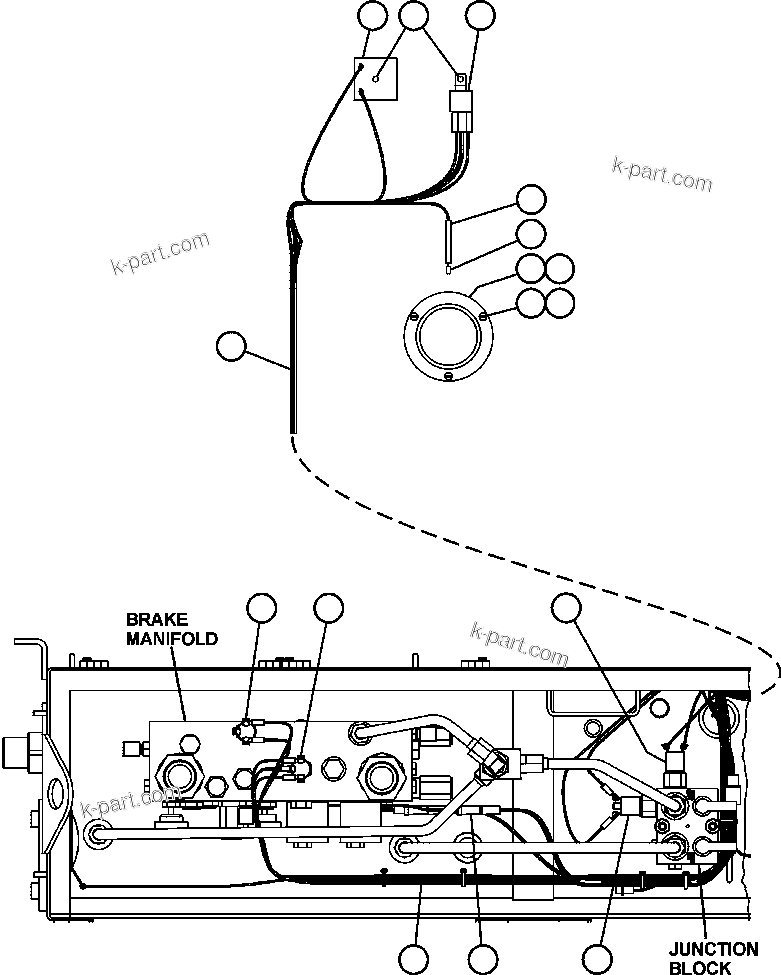 Komatsu parts book diagram for AFE50-CK 830E S/N A30825   APPALACHIAN FUEL: BRAKE CABINET WIRING
