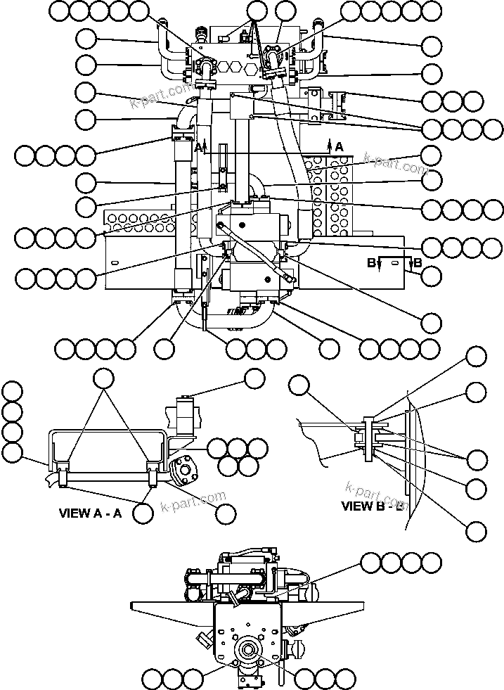 Komatsu parts book diagram for AFE50-CK 830E S/N A30825   APPALACHIAN FUEL: PUMP/VALVE MODULE