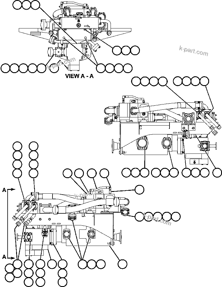 Komatsu parts book diagram for AFE50-CK 830E S/N A30825   APPALACHIAN FUEL: PUMP/VALVE MODULE - 1