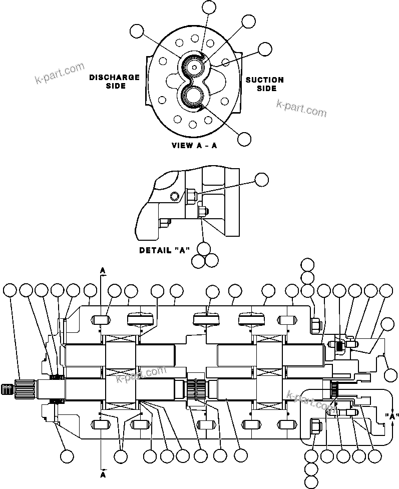 Komatsu parts book diagram for AFE50-CK 830E S/N A30825   APPALACHIAN FUEL: HOIST PUMP ASSEMBLY (PB8761)