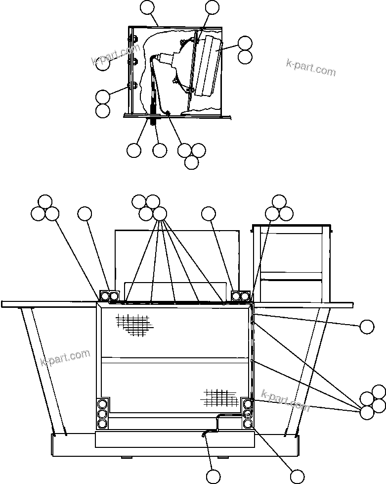 Komatsu parts book diagram for AFE50-CK 830E S/N A30825   APPALACHIAN FUEL: HI-MOUNTED HEAD LIGHTS