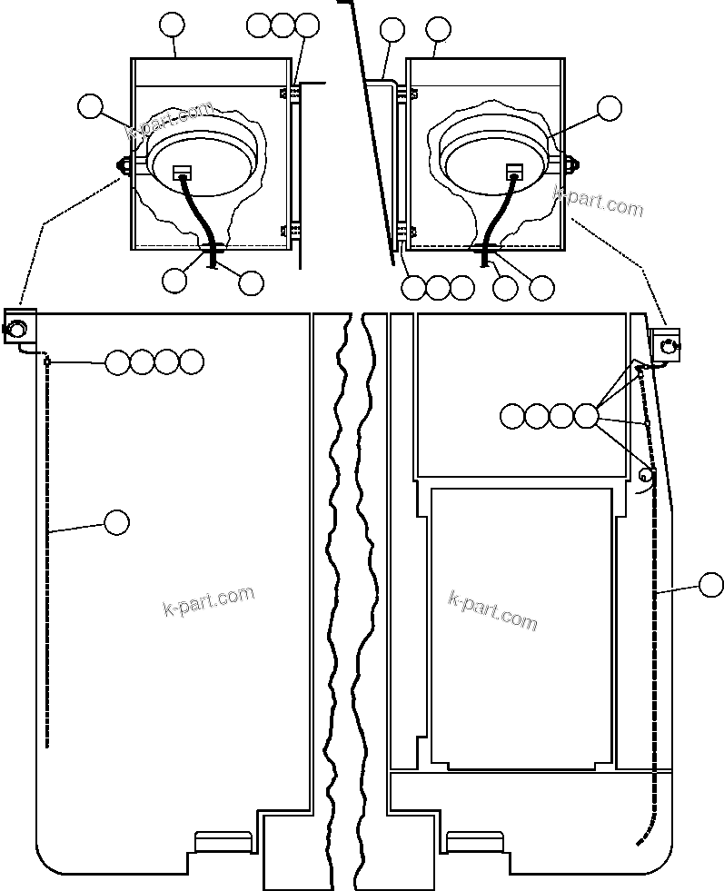 Komatsu parts book diagram for AFE50-CK 830E S/N A30825   APPALACHIAN FUEL: BACKUP LIGHT INSTALLATION