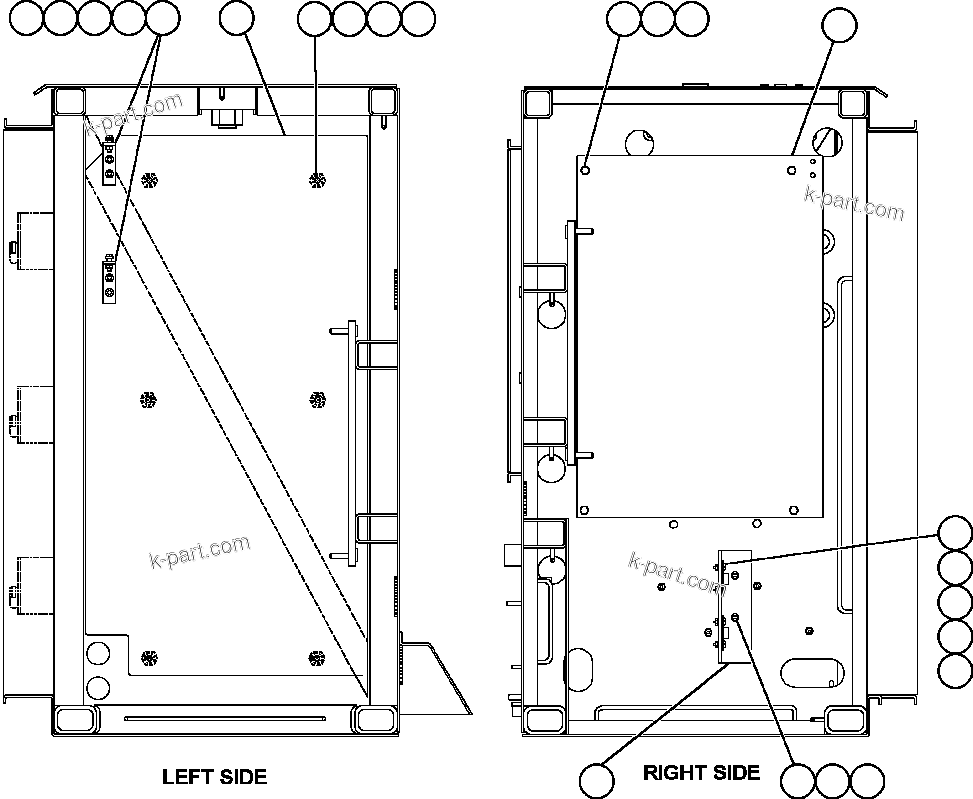 Komatsu parts book diagram for AFE50-CK 830E S/N A30825   APPALACHIAN FUEL: CONTROL CABINET LEFT DOOR - SIDE WALLS