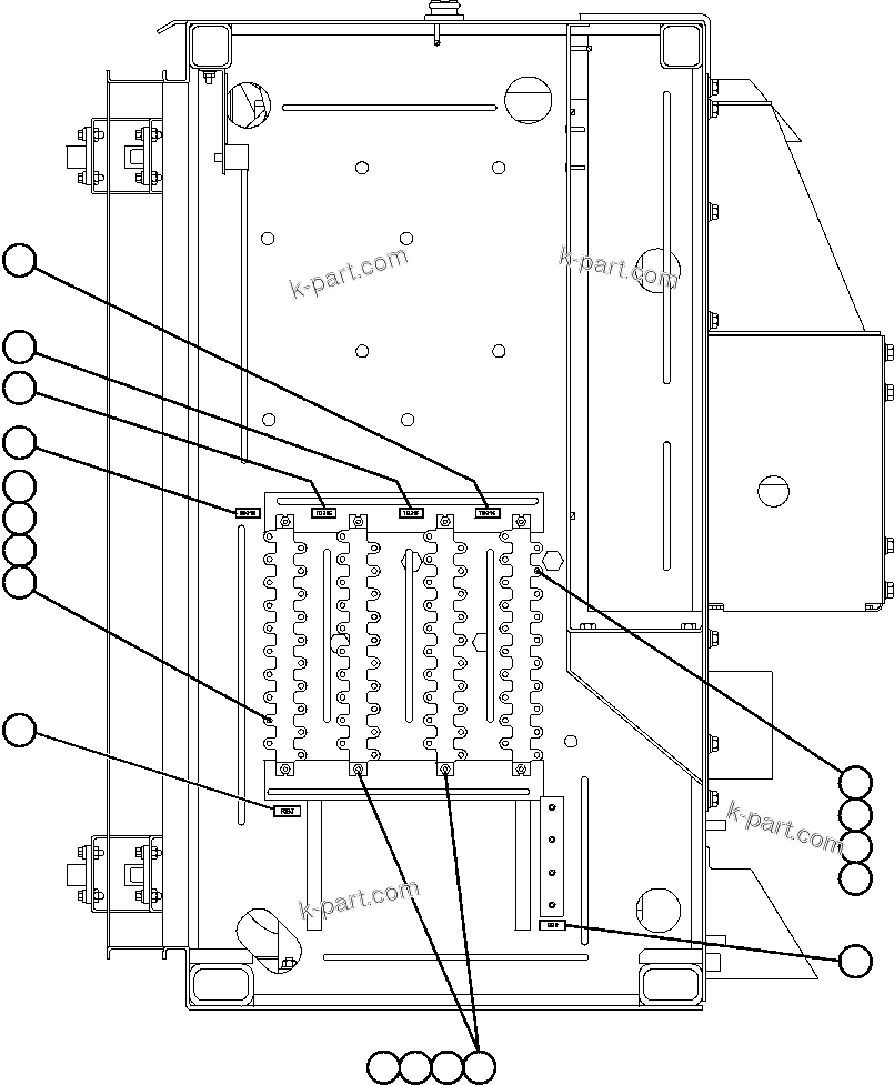Komatsu parts book diagram for AFE50-CK 830E S/N A30825   APPALACHIAN FUEL: CONTROL CABINET RIGHT DOOR (LEFT SIDE WALL)