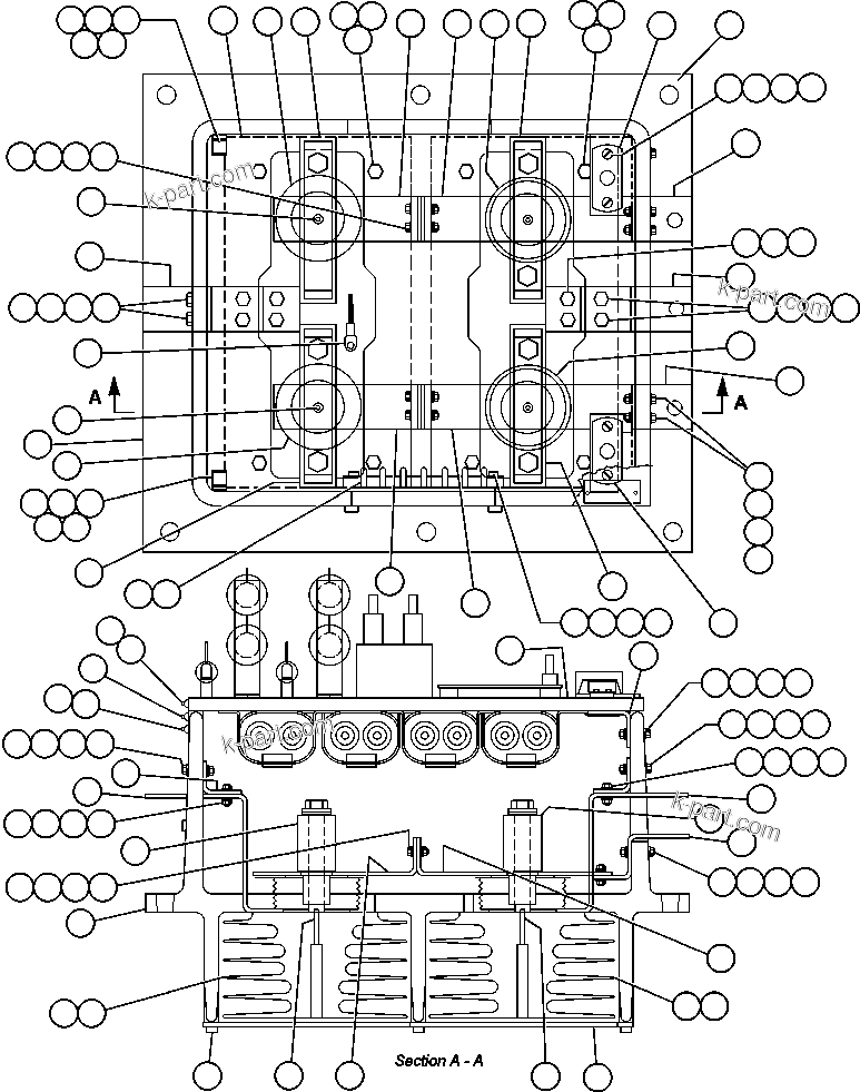 Komatsu parts book diagram for AFE50-CK 830E S/N A30825   APPALACHIAN FUEL: PANEL - M.F.S.E. (PB8837)