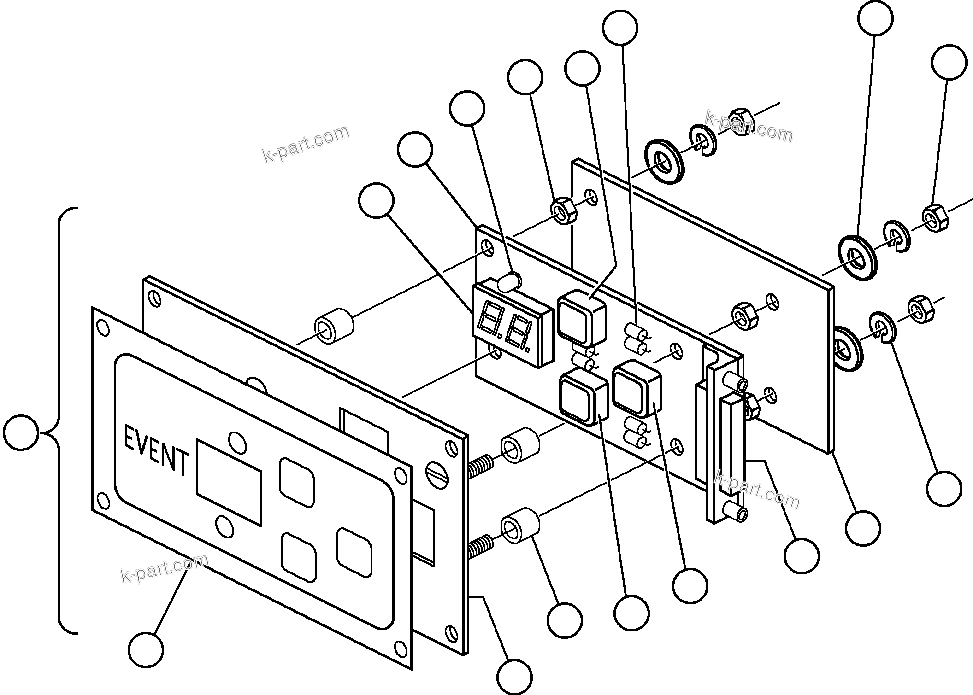 Komatsu parts book diagram for AFE50-CK 830E S/N A30825   APPALACHIAN FUEL: PANEL - DISPLAY EVENT (PB8056)