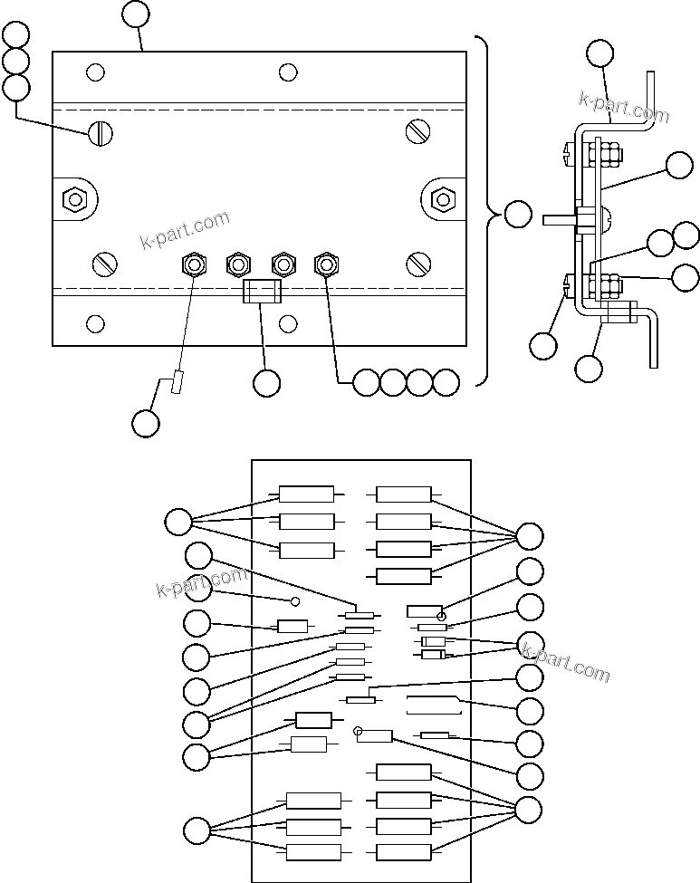Komatsu parts book diagram for AFE50-CK 830E S/N A30825   APPALACHIAN FUEL: PANEL - VMM (VE6118)