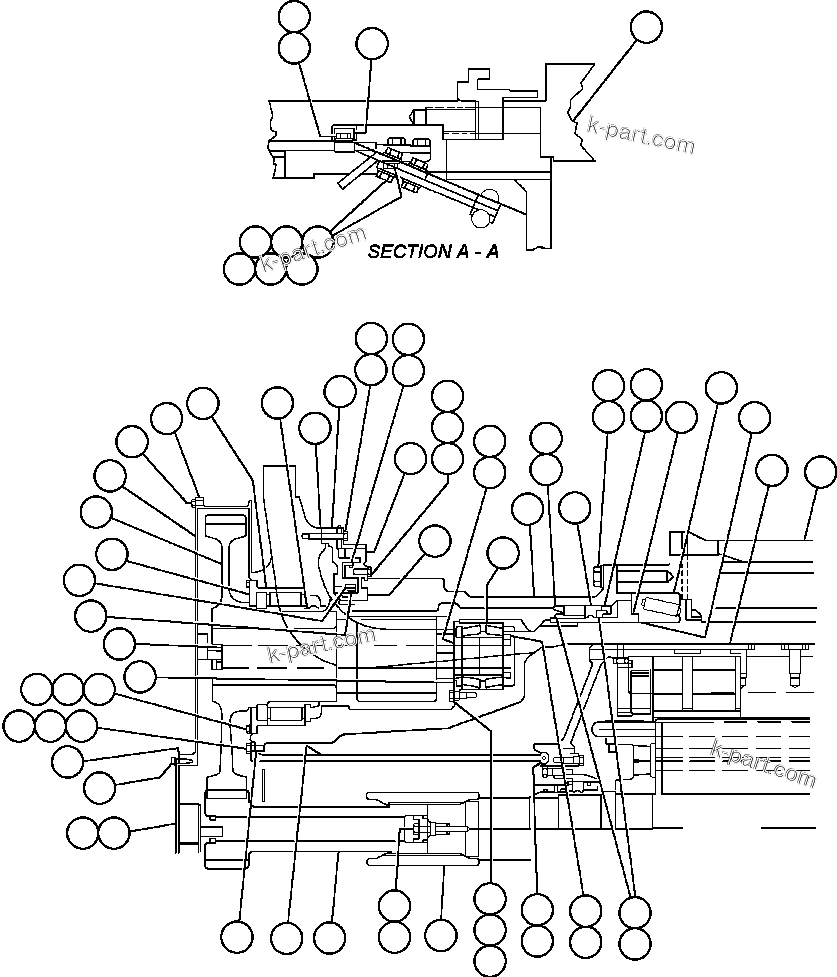 Komatsu parts book diagram for AFE50-CK 830E S/N A30825   APPALACHIAN FUEL: MOTORIZED WHEEL - 787FS11 - 2