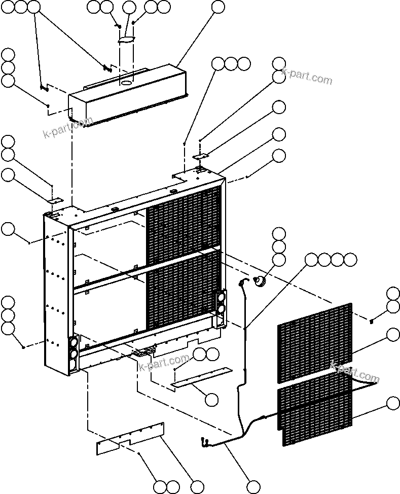 Komatsu parts book diagram for AFE50-CP 830E S/N A30842-A30844              ANTELOPE COAL: HOOD & GRILLE