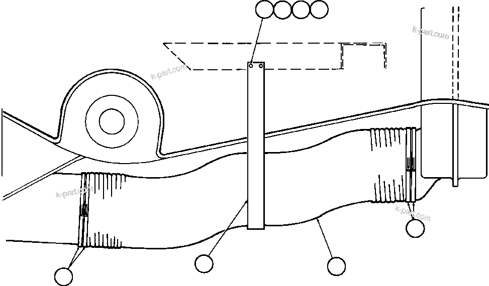 Komatsu parts book diagram for AFE50-CP 830E S/N A30842-A30844              ANTELOPE COAL: DRIVE AXLE BLOWER HOSE
