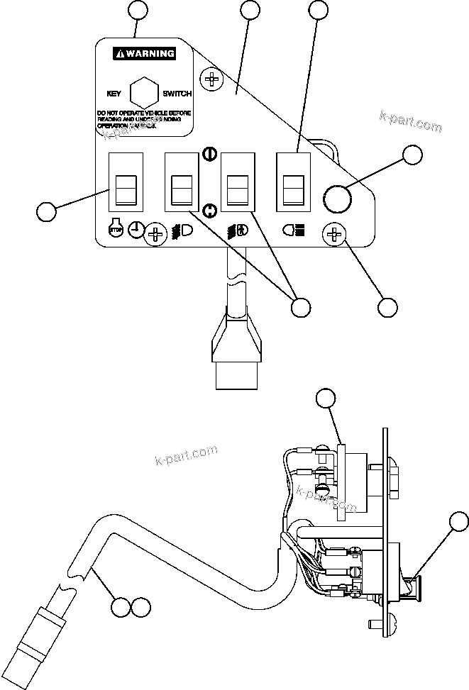 Komatsu parts book diagram for AFE50-CP 830E S/N A30842-A30844              ANTELOPE COAL: LOWER R.H. DASH MODULE (SM5296)