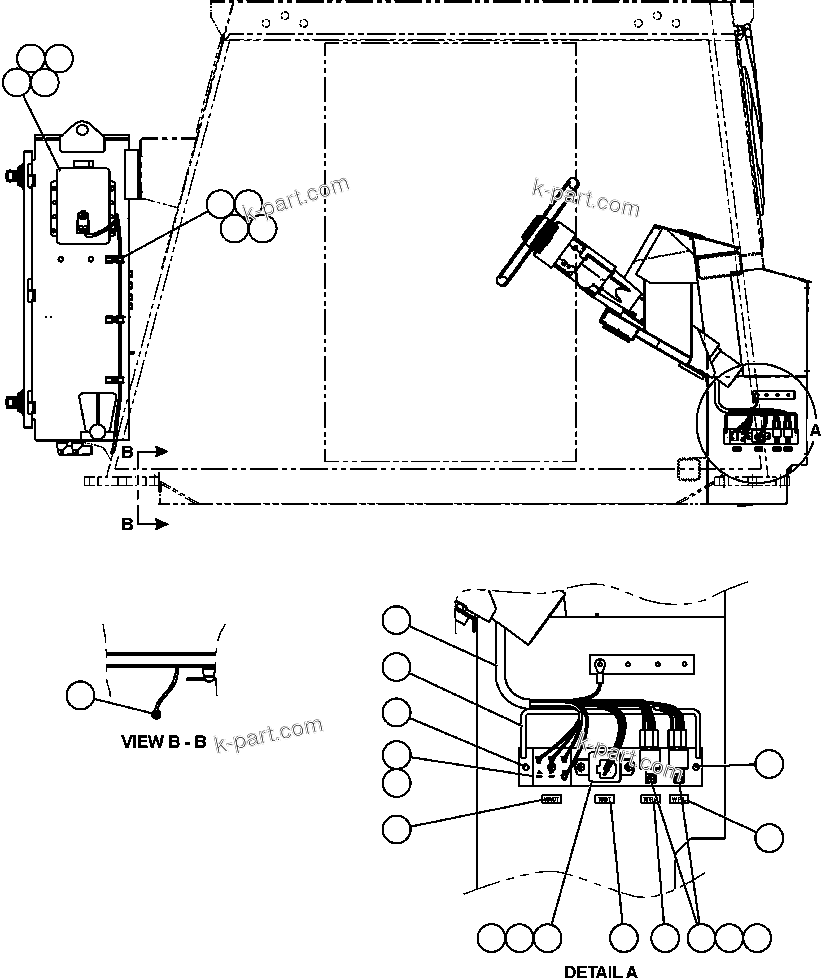 Komatsu parts book diagram for AFE50-CP 830E S/N A30842-A30844              ANTELOPE COAL: WINDSHIELD WASHER/WIPER INSTALLATION