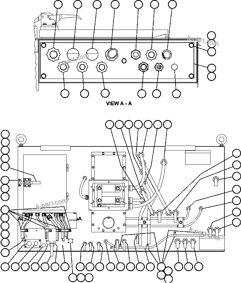 Komatsu parts book diagram for AFE50-CP 830E S/N A30842-A30844              ANTELOPE COAL: CONTROL CABINET WIRING - REAR