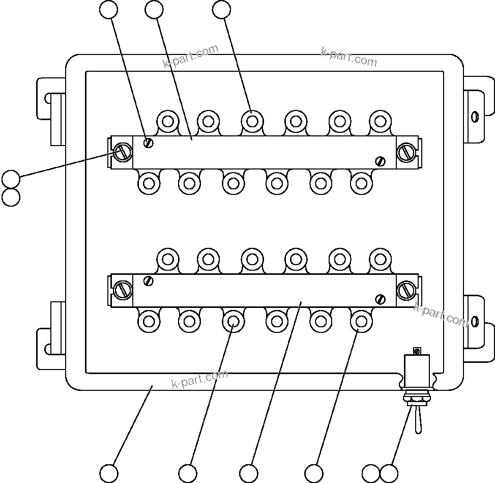 Komatsu parts book diagram for AFE50-CP 830E S/N A30842-A30844              ANTELOPE COAL: L.H. JUNCTION BOX ASSEMBLY