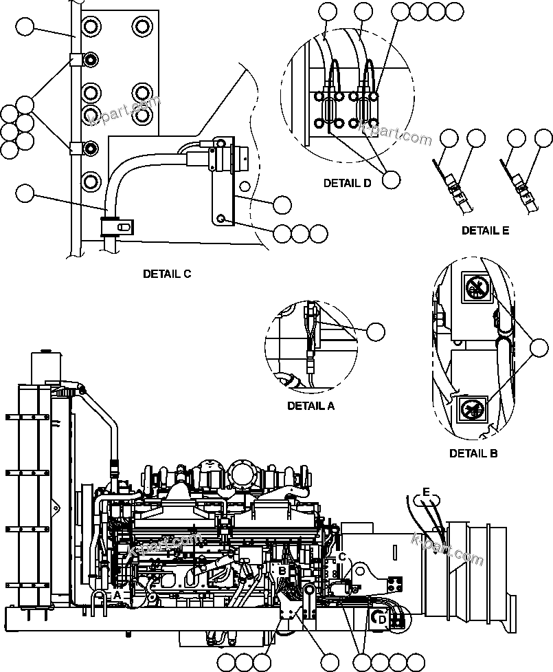 Komatsu parts book diagram for AFE50-CP 830E S/N A30842-A30844              ANTELOPE COAL: ENGINE WIRING