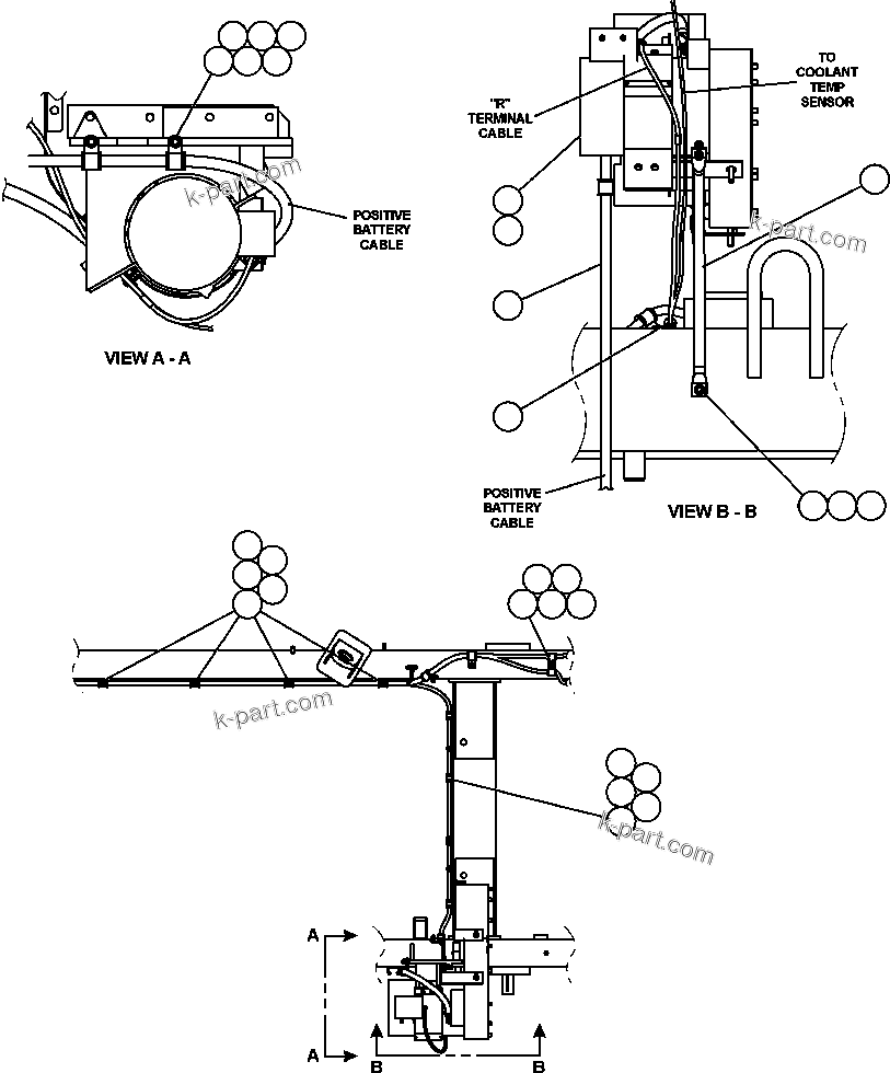 Komatsu parts book diagram for AFE50-CP 830E S/N A30842-A30844              ANTELOPE COAL: ENGINE WIRING L.H. - ALTERNATOR