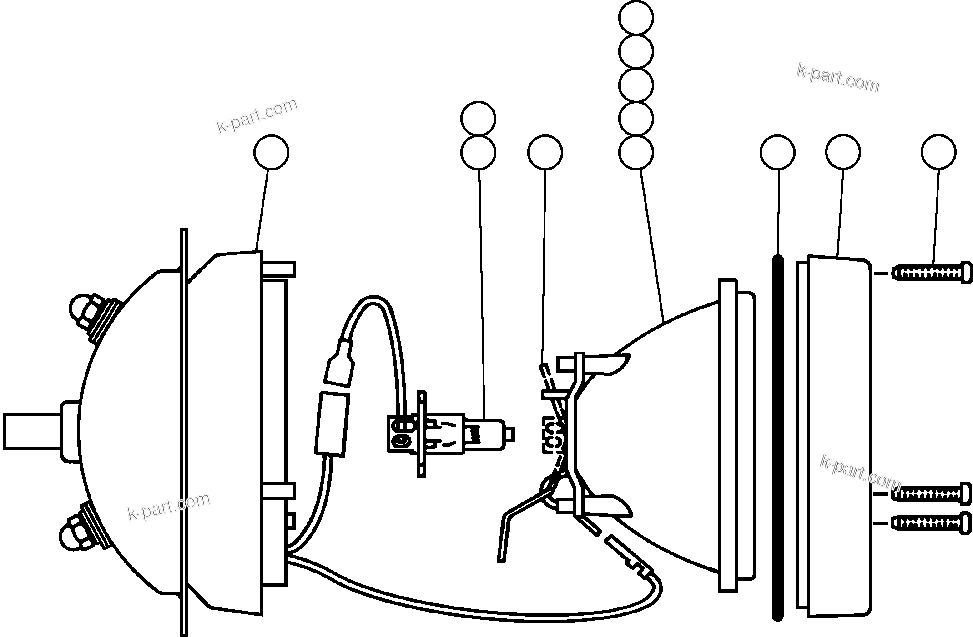 Komatsu parts book diagram for AFE50-CP 830E S/N A30842-A30844              ANTELOPE COAL: LIGHT ASSEMBLY (SUPER HALOGEN)