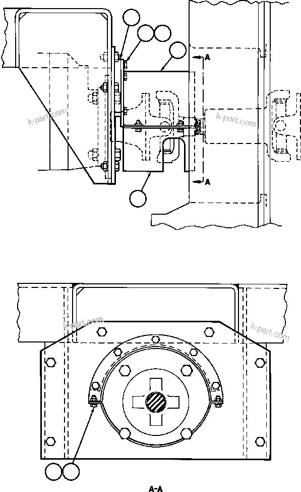 Komatsu parts book diagram for AFE50-CP 830E S/N A30842-A30844              ANTELOPE COAL: FRONT DRIVELINE PROTECTOR