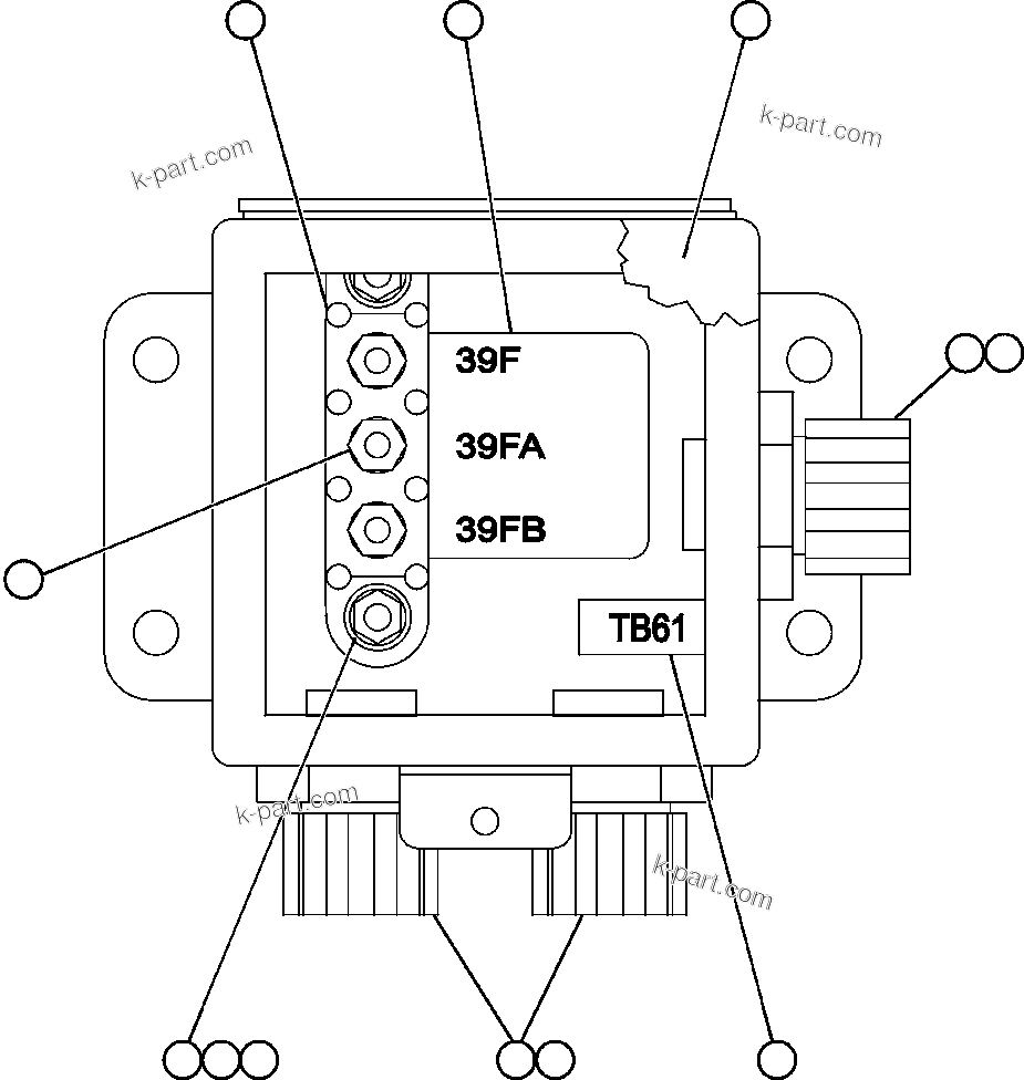 Komatsu parts book diagram for AFE50-CP 830E S/N A30842-A30844              ANTELOPE COAL: JUNCTION BOX ASSEMBLY - REAR (EK7631)