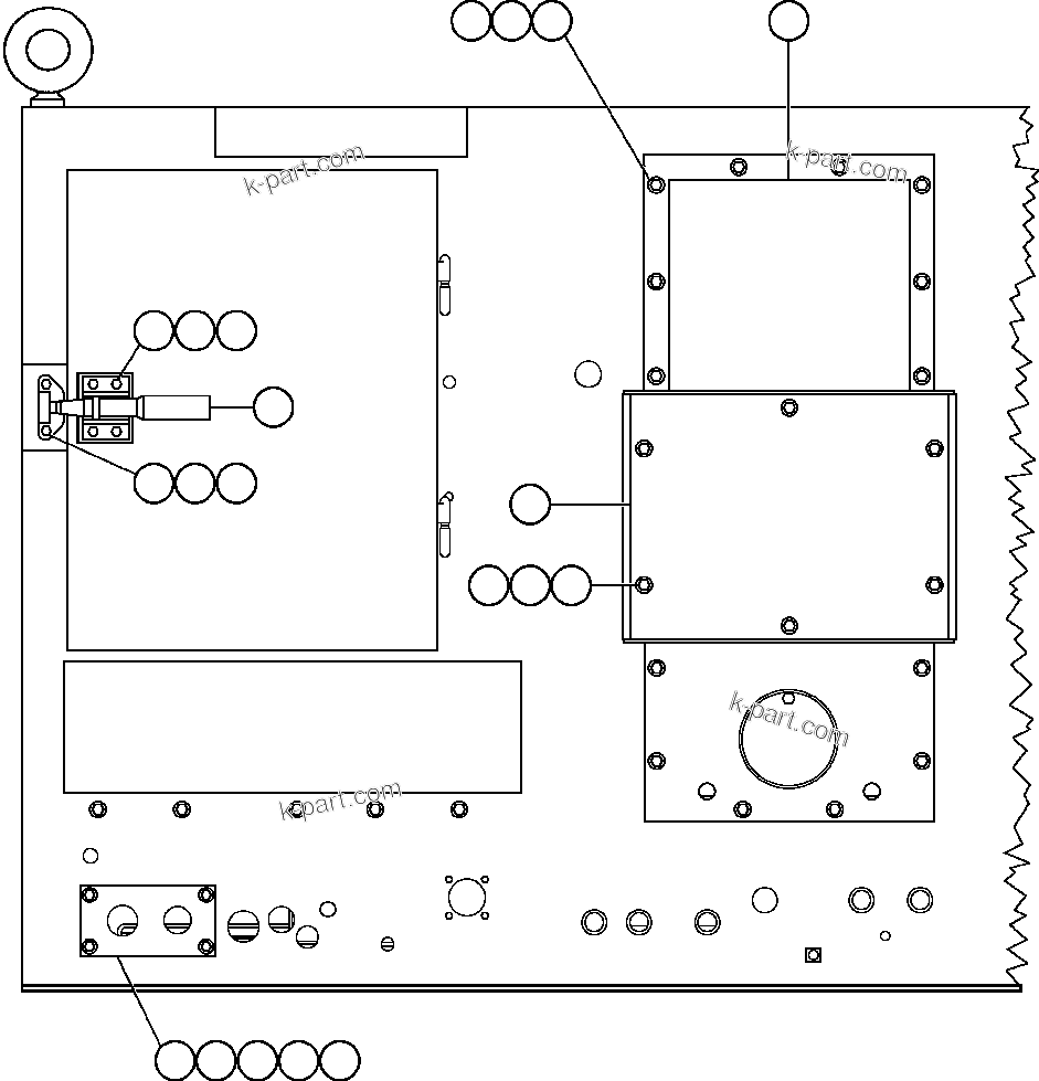 Komatsu parts book diagram for AFE50-CP 830E S/N A30842-A30844              ANTELOPE COAL: CONTROL CABINET (REAR VIEW)