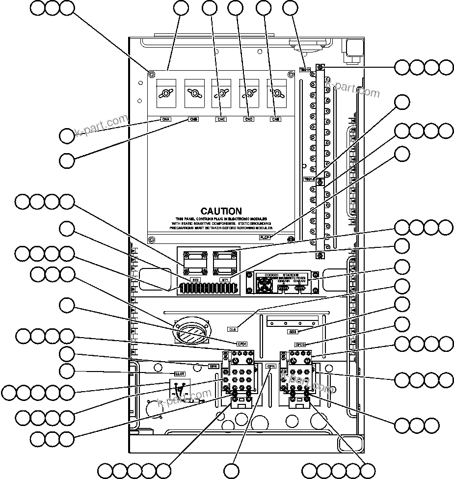 Komatsu parts book diagram for AFE50-CP 830E S/N A30842-A30844              ANTELOPE COAL: CONTROL CABINET (RIGHT DOOR)