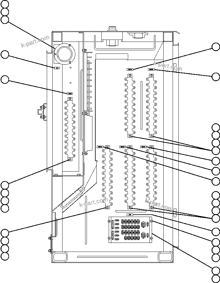 Komatsu parts book diagram for AFE50-CP 830E S/N A30842-A30844              ANTELOPE COAL: CONTROL CABINET RIGHT DOOR (RIGHT SIDE WALL)