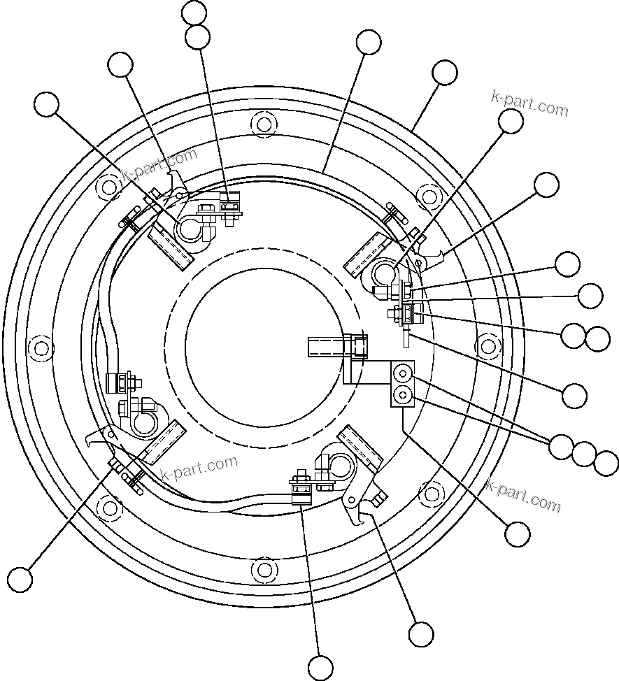 Komatsu parts book diagram for AFE50-CP 830E S/N A30842-A30844              ANTELOPE COAL: BLOWER MOTOR (BRUSH HOLDER WIRING) (GE0017)