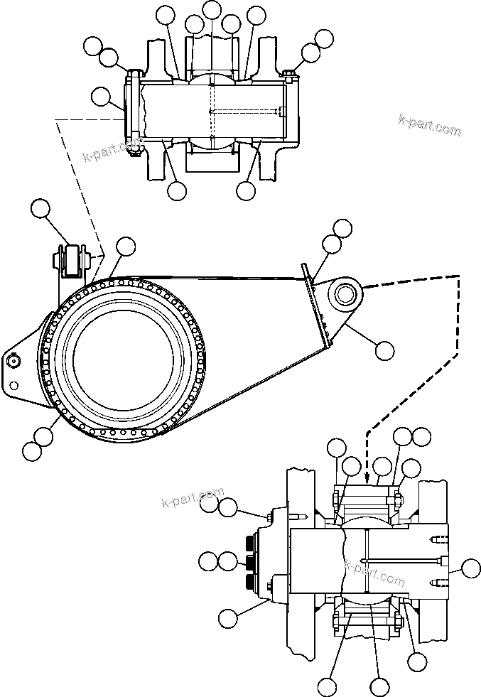Komatsu parts book diagram for AFE50-CX 830E S/N A30871     I.O.C.C.: DRIVE AXLE & MOUNTING