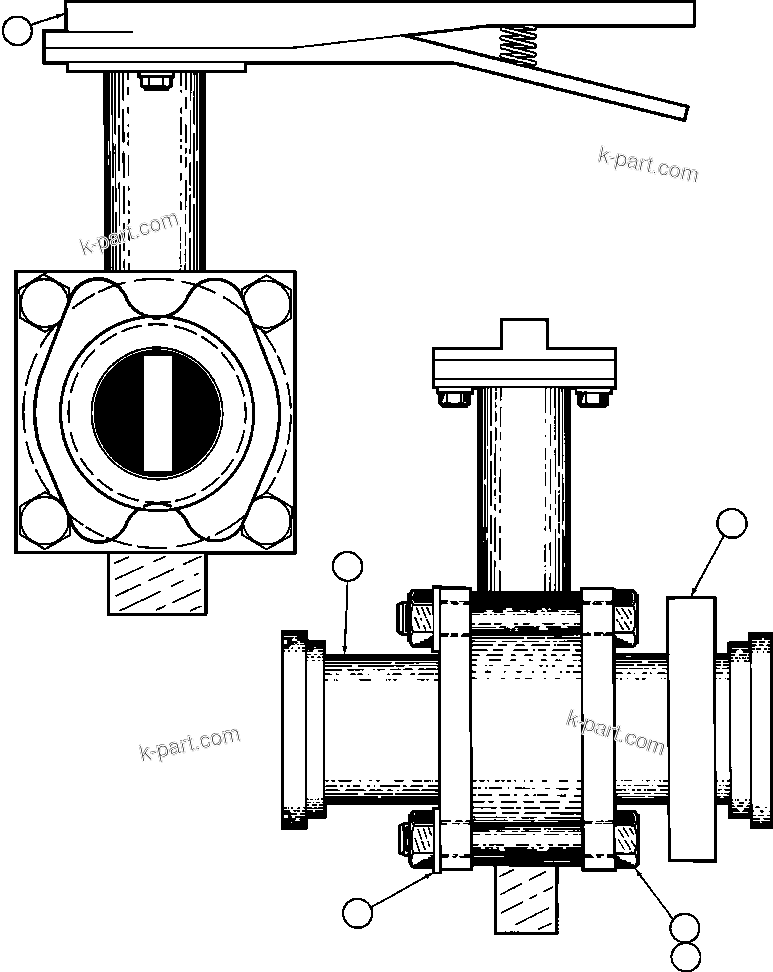 Komatsu parts book diagram for AFE50-CX 830E S/N A30871     I.O.C.C.: SHUT-OFF VALVE ASSEMBLY (TY8353)