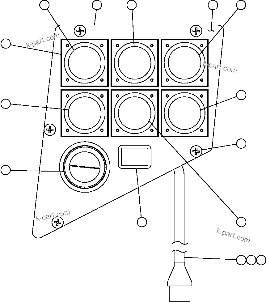 Komatsu parts book diagram for AFE50-CX 830E S/N A30871     I.O.C.C.: UPPER L.H. DASH MODULE (SM5164)