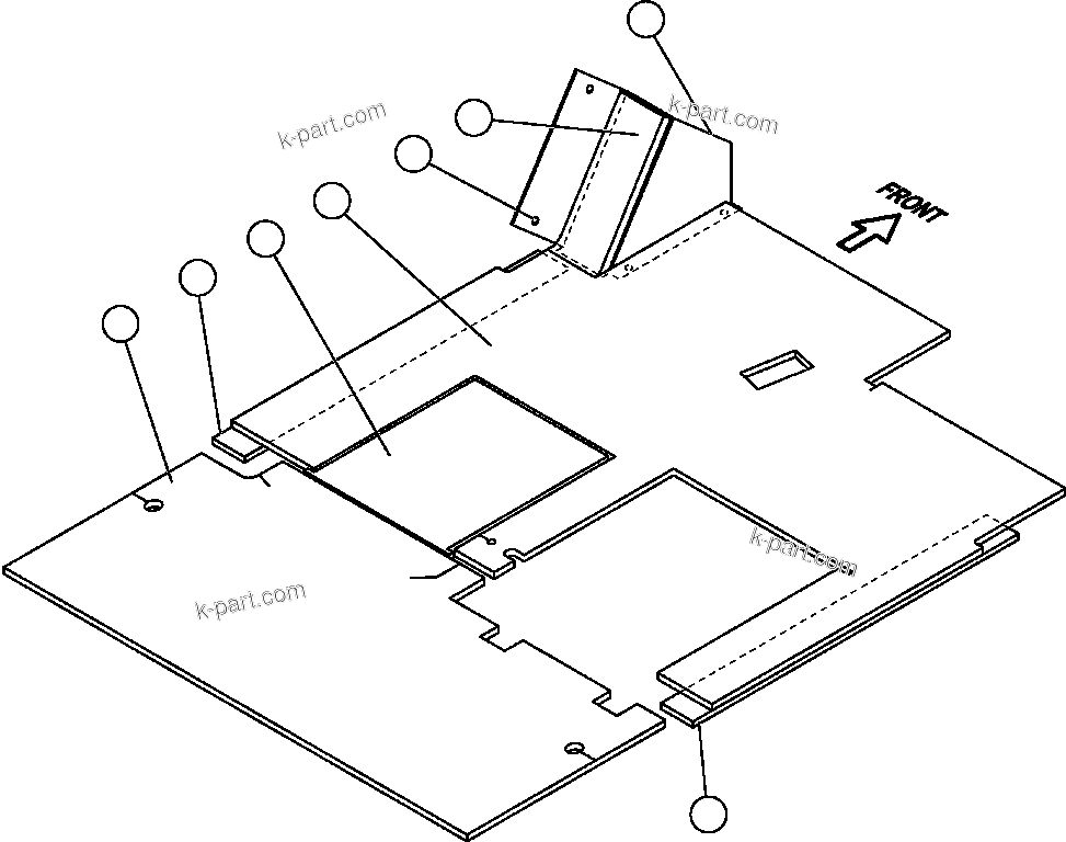 Komatsu parts book diagram for AFE50-CX 830E S/N A30871     I.O.C.C.: FOOTREST AND FLOOR MATS