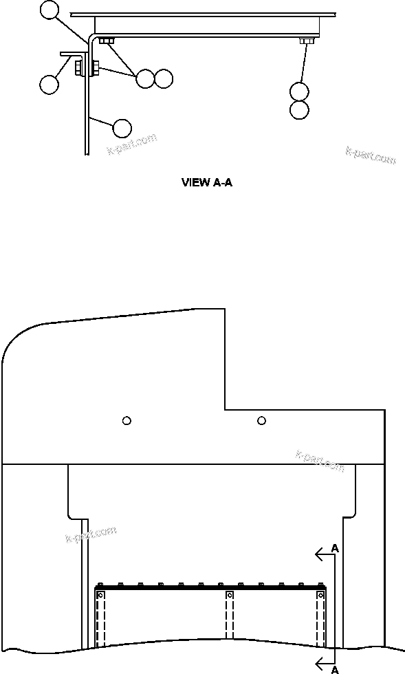 Komatsu parts book diagram for AFE50-CX 830E S/N A30871     I.O.C.C.: UNDER CAB MUDFLAP INSTALLATION