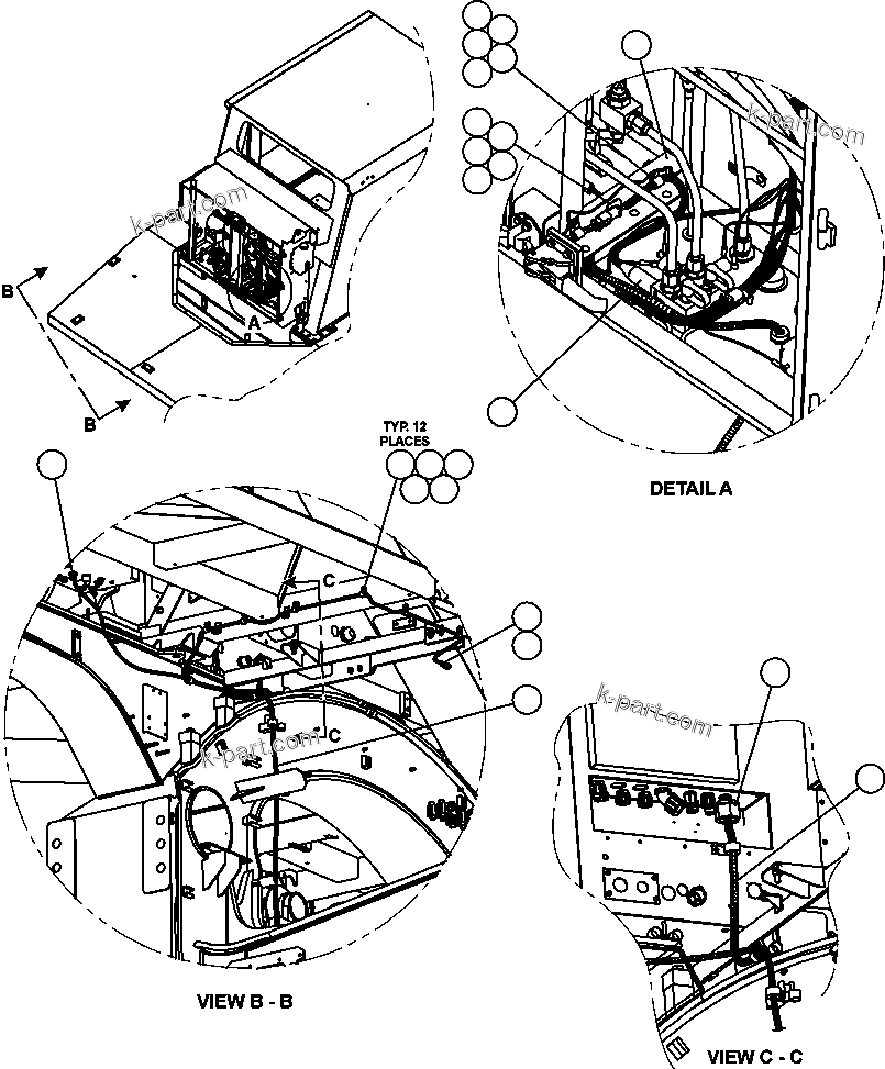 Komatsu parts book diagram for AFE50-CX 830E S/N A30871     I.O.C.C.: VHMS EXTERNAL INSTALLATION