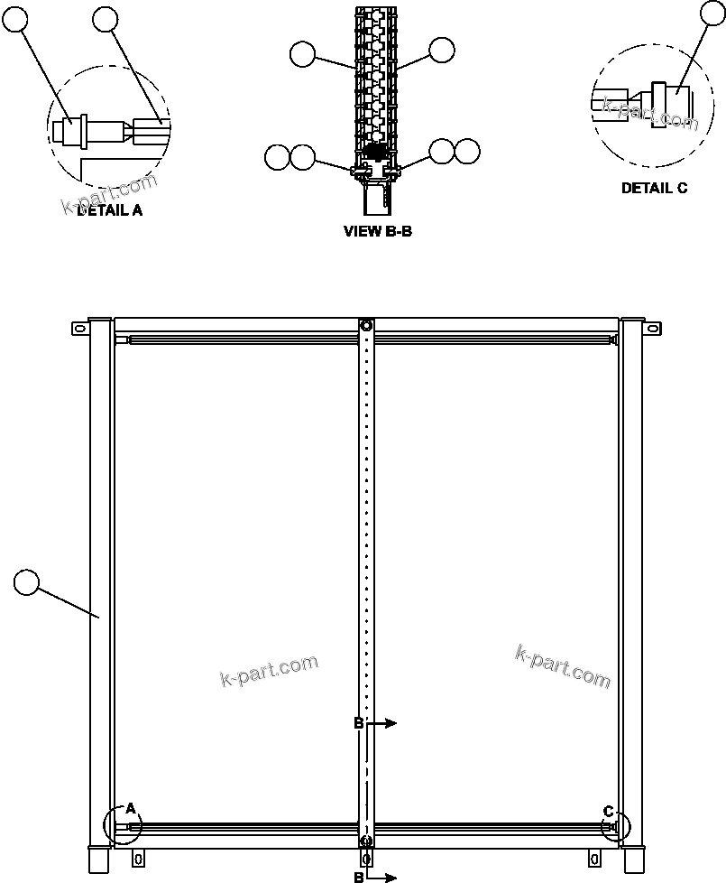 Komatsu parts book diagram for AFE50-CX 830E S/N A30871     I.O.C.C.: FUEL COOLER